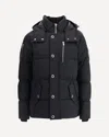 Moose Knuckles Forrestville Black Down Jacket With Fixed Hood And Logo Patch On The Sleeve In Cotton Blend Man In Black
