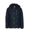 Moose Knuckles Quilted Hooded Jacket Removable Hood In Blue
