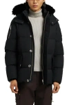 Moose Knuckles Original 3q Genuine Shearling Trim Water Resistant & Wind Resistant Down Puffer Jacke In Black