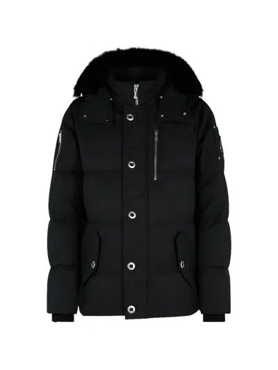 Moose Knuckles Original 3q Hooded Jacket In Black