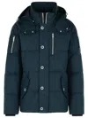 Moose Knuckles 'original 3q' Navy Cotton Blend Down Jacket In Green