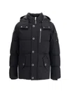 Moose Knuckles Quilted Hooded Jacket Removable Hood In Black