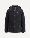 Moose Knuckles Forrestville Black Down Jacket With Fixed Hood And Logo Patch On The Sleeve In Cotton Blend Man In Black