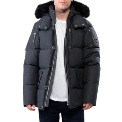 Moose Knuckles Original 3q Neoshear Jacket In Granite/black Shearling