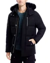 Moose Knuckles Original 3q Shearling Trim Down Jacket In Black With Black Shearling