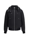 Moose Knuckles Versatile Bomber Jacket Removable Hood In Black