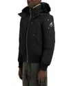Moose Knuckles Original Ballistic Shearling Trimmed Down Bomber Jacket In Black