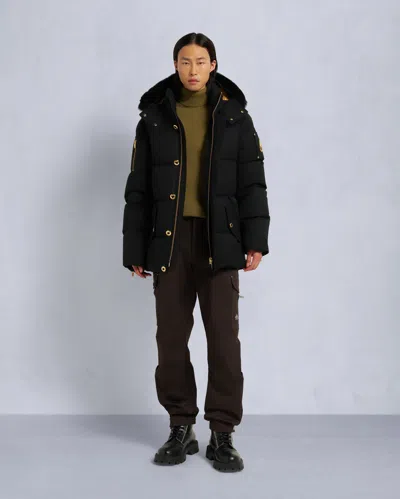 Moose Knuckles Original Shearling Trim 3q Jacket Gold Series In Black