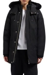 Moose Knuckles Original Stirling Down Parka With Removable Genuine Shearling Hood In Black
