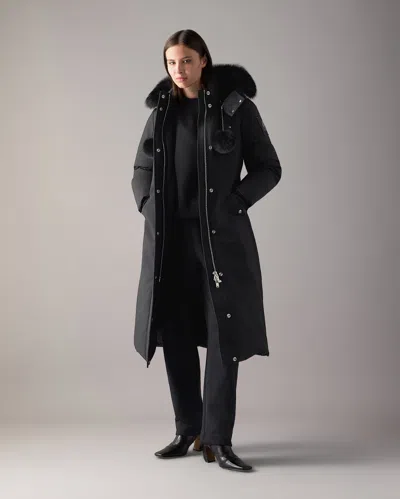 Moose Knuckles Original Stirling Long Down Parka In Black