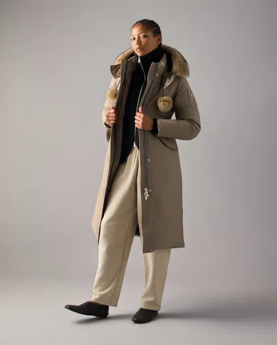 Moose Knuckles Original Stirling Long Down Parka In Bronze