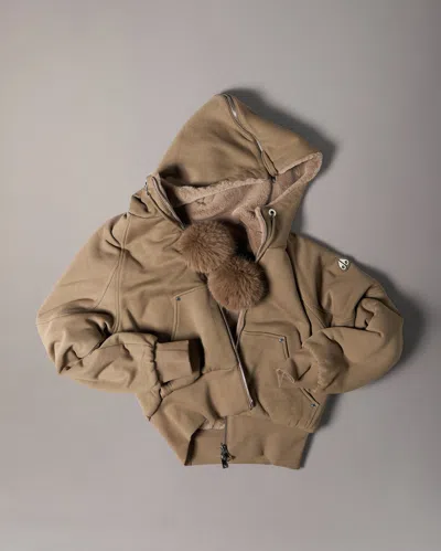 Moose Knuckles Oro Bunny Reversible Hoodie In Brown