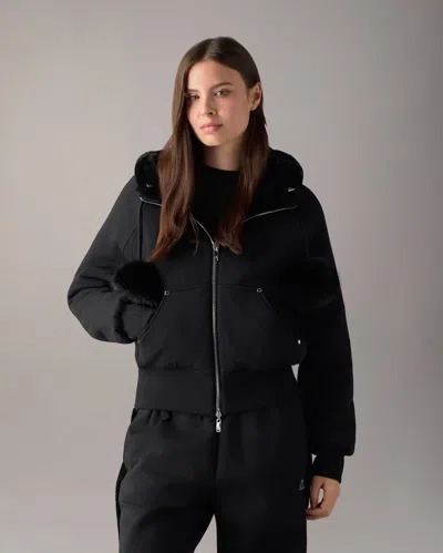 Moose Knuckles Oro Bunny Reversible Hoodie In Black