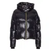 Moose Knuckles Hooded Padded Quilted Jacket With Zip Pockets In Blue