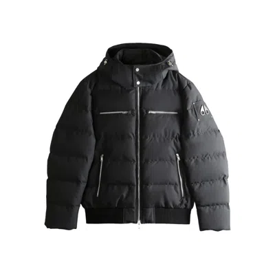 Moose Knuckles Cloud Bomber Jacket With Lambskin Finishes In Black