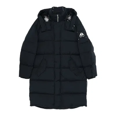 Moose Knuckles Hooded Padded Jacket In Blue