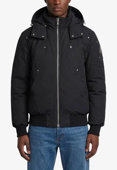 Moose Knuckles Padded Bomber Jacket In Black