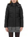 Moose Knuckles Puffy Black Jacket With High Collar In Black