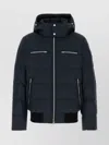 Moose Knuckles Padded Hooded Jacket Zippered Pockets In Blue