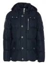 Moose Knuckles Quilted Hooded Jacket Removable Hood In Blue