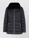 Moose Knuckles Belle Cote Genuine Shearling Collar Water Repellent 800 Fill Power Down Puffer Jacket In Black