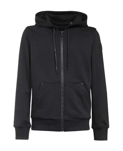 Moose Knuckles Padded-panel Zip-up Hoodie In Black