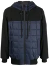 Moose Knuckles Panelled Hooded Padded Jacket In Blau