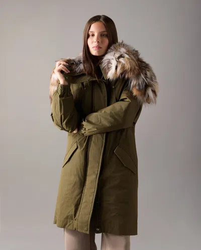 Moose Knuckles Parka En Fourrure Et Duvet Pioneer In Green
