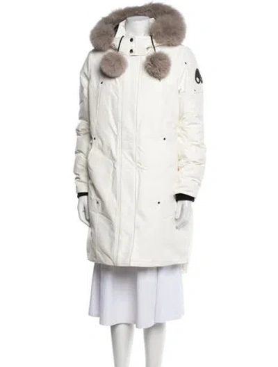 Pre-owned Moose Knuckles Parka In White
