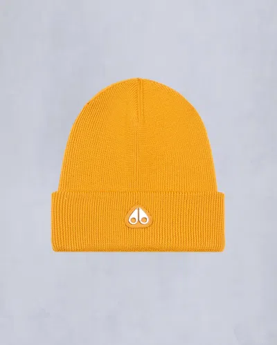 Moose Knuckles Parnis Kids Unisex Beanie In Yellow