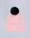 Moose Knuckles Parnis Kids Unisex Pom Pom Beanie In Pink