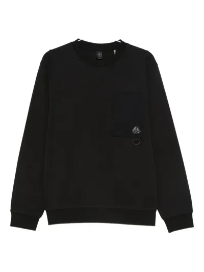 Moose Knuckles Patch-pocket Sweatshirt In Black