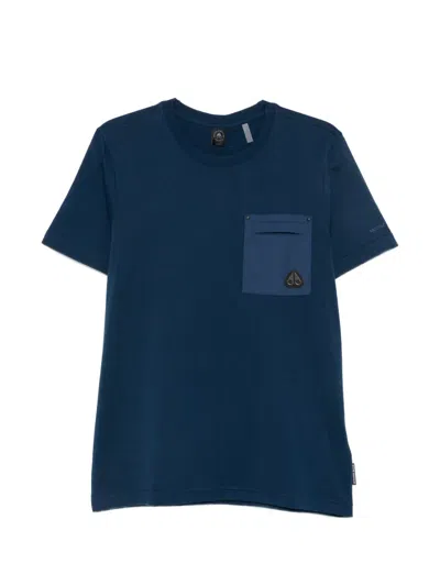 Moose Knuckles Patch-pocket T-shirt In Blue