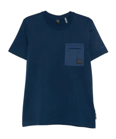 Moose Knuckles Patch-pocket T-shirt In Blue