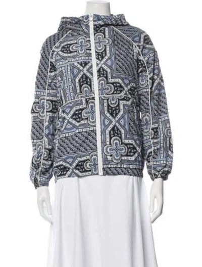 Pre-owned Moose Knuckles Patterned Jacket In Blue