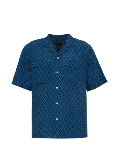 Moose Knuckles Patterned Shirt In Blue
