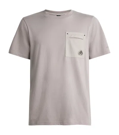 Moose Knuckles Pima Cotton Pocket-detail Dalon T-shirt In Beige