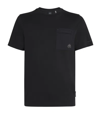 Moose Knuckles Pima Cotton Pocket-detail Dalon T-shirt In Black