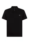 Moose Knuckles Black Polo With Classic Collar And Logo Patch On The Front