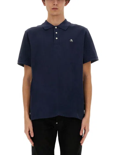 Moose Knuckles Polo In Pique. In Blue
