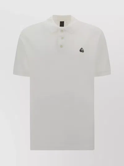 MOOSE KNUCKLES POLO SHIRT WITH BUTTON PLACKET AND RIBBED ACCENTS