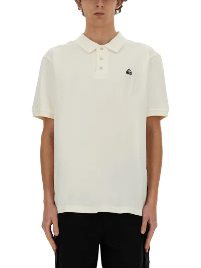 Moose Knuckles Polo With Logo Patch In White