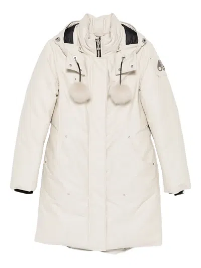 MOOSE KNUCKLES POMPOM-DETAIL HOODED COAT