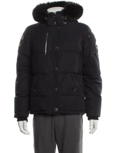 Pre-owned Moose Knuckles Puffer Coat In Black