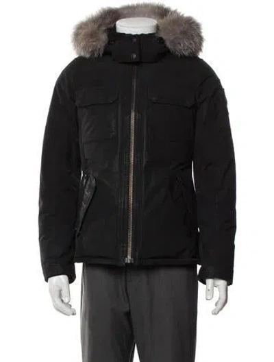 Pre-owned Moose Knuckles Puffer Coat In Black