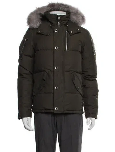 Pre-owned Moose Knuckles Puffer Coat In Green