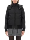Moose Knuckles Puffy Black Jacket With High Collar In Black