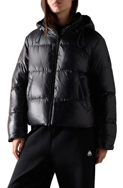 Moose Knuckles Queens Reversible 800-fill-power Down Puffer Jacket In Black