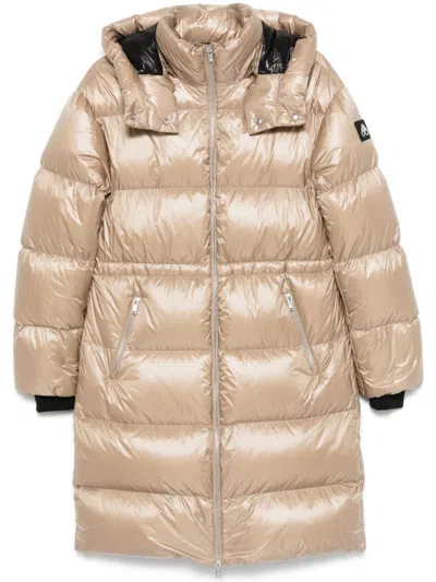 Moose Knuckles Quilted Hooded Coat In Neutrals