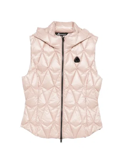Moose Knuckles Quilted Hooded Gilet In Pink